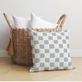 thumbnail image 1 of Checkered Slate Blue Throw Pillow, 1 of 4