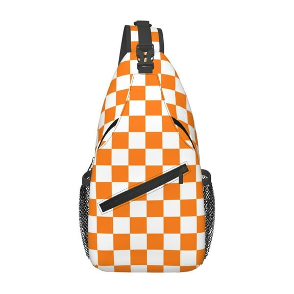 Checkered Sling Backpack Chest Bag Crossbody Shoulder Bag Travel Hiking Daypack for Unisex