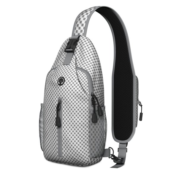 Checkered Sling Bag for Office Workers and Travelers, Lightweight Daypack with Rustic Plaid Design and Adjustable Strap, Great for Gym and Short Adventures