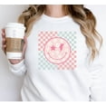 thumbnail image 1 of Checkered Smiley Face Shirt, Smiley Face Tee, Smiley Face T-Shirt, For Her, Checkered Shirt, Checkered Tee, Trendy Checkered, 1 of 4