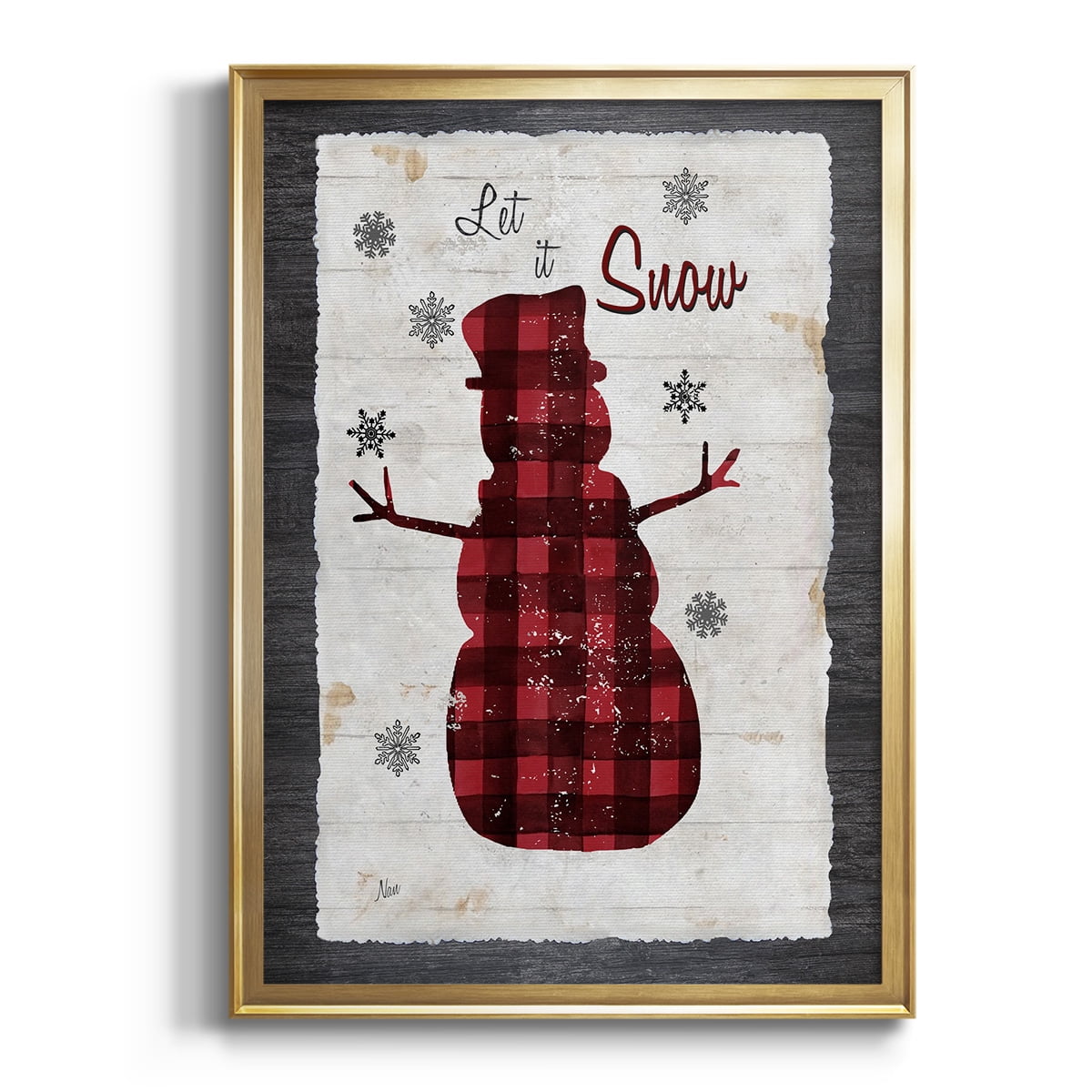 Checkered Snowman I Premium Framed Print - Ready to Hang