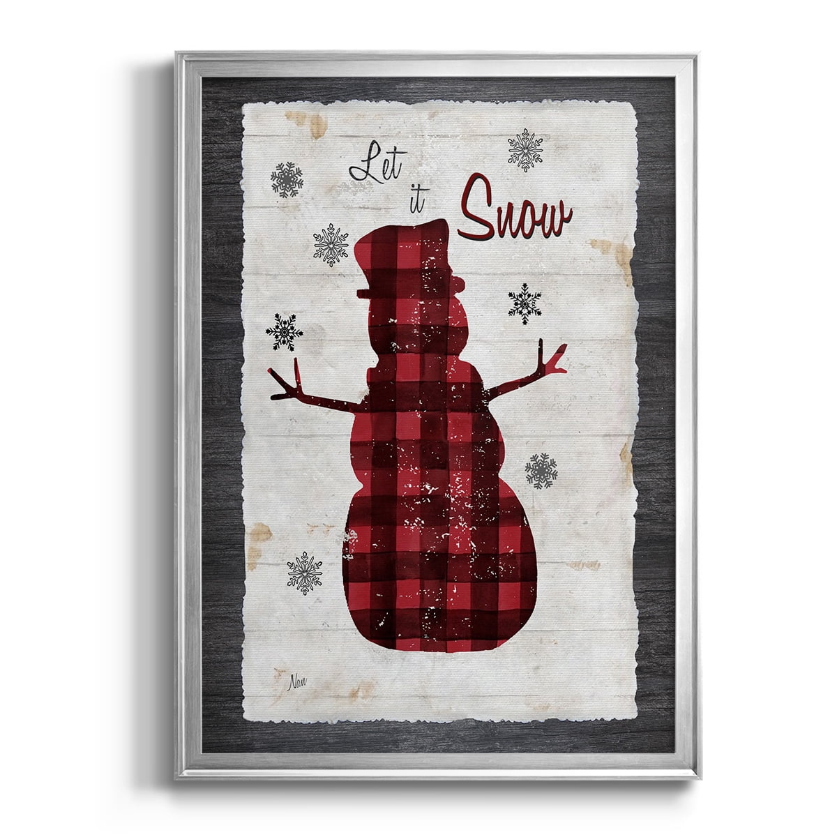 Checkered Snowman I Premium Framed Print - Ready to Hang
