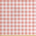 thumbnail image 1 of Ambesonne Checkered Fabric by the Yard Upholstery, Countryside Picnic, 3 Yards, Pale Peach and White, 1 of 4