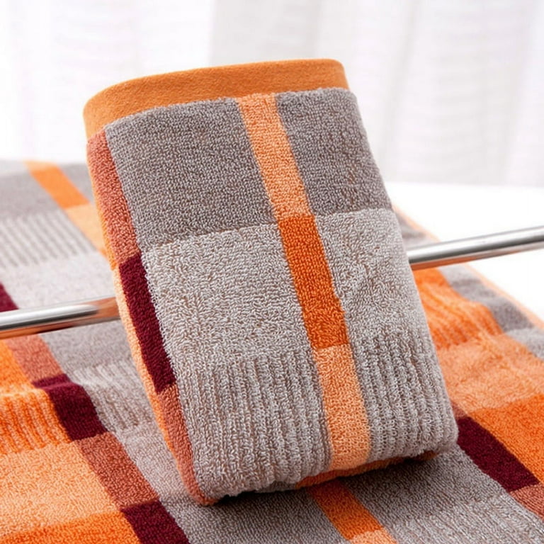 Checkered Soft Cotton Towel Bath Beach Bathroom Hand Hair Terry
