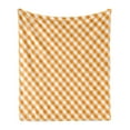 thumbnail image 1 of Checkered Soft Flannel Fleece Blanket, Diagonal Gingham Pattern in Orange and White Tones Old Fashioned Classical Tile, Cozy Plush for Indoor and Outdoor Use, 60" x 80", Orange White, by Ambesonne, 1 of 5