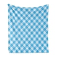 thumbnail image 1 of Checkered Soft Flannel Fleece Throw Blanket, Blue and White Gingham Image Country Style Plaid Crossed Stripes, Cozy Plush for Indoor and Outdoor Use, 50" x 70", Blue White, by Ambesonne, 1 of 5