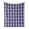 thumbnail image 1 of Checkered Soft Flannel Fleece Throw Blanket, Classical Vintage Design with Vibrant Colors Scottish Tartan Tile, Cozy Plush for Indoor and Outdoor Use, 50" x 60", Maroon Royal Blue White, by Ambesonne, 1 of 6