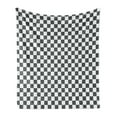 thumbnail image 1 of Checkered Soft Flannel Fleece Throw Blanket, Monochrome Composition Classical Chessboard Inspired Abstract Tile Print, Cozy Plush for Indoor and Outdoor Use, 50" x 70", Grey White, by Ambesonne, 1 of 6
