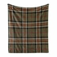 thumbnail image 1 of Checkered Soft Flannel Fleece Throw Blanket, Scottish Tartan Geometrical Pattern Culture Folk Elements, Cozy Plush for Indoor and Outdoor Use, 50" x 60", Charcoal Grey Pale Brown, by Ambesonne, 1 of 6
