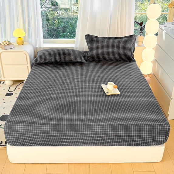Checkered Solid Color Washable Bed Covers Soft Polyester Bedspreads