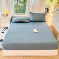 thumbnail image 1 of Checkered Solid Color Washable Bed Covers Soft Polyester Bedspreads, 1 of 6