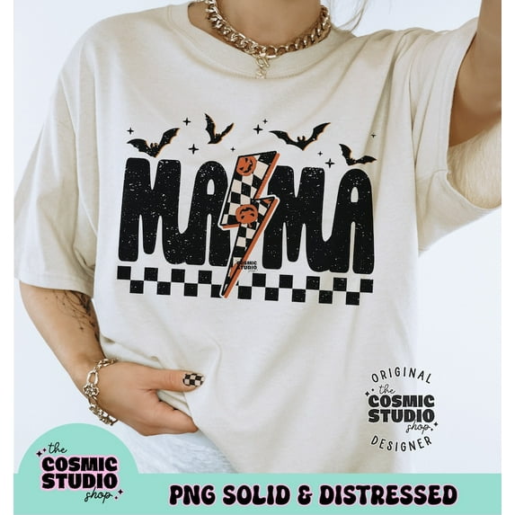 Checkered Spooky Mama T-shirt, Spooky Mama Shirt, Retro halloween Shirt TH050616