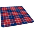 thumbnail image 1 of Checkered Square Fitted Polyester Tablecloth, Blue Red White Plaid Elastic Edge Home Decor Table Cloth, Waterproof Oil & Dust Proof Table Cover for Family Holiday Party Use, Fits 36"x36" Table, 1 of 4