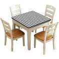 thumbnail image 1 of Checkered Square Fitted Polyester Tablecloth, White Black Lattice Elastic Edge Home Decorative Tablecloths, Dust & Wrinkle Proof Fabric Table Clothes For Family Festival Party Use, Fits 36"x36" Table, 1 of 6