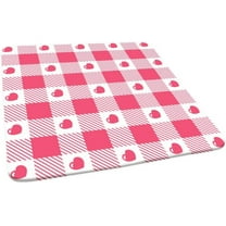 Checkered Square Fitted Polyester Tablecloths, Red White Lattice Elastic Edge Home Decor Table Cover, Stain Resistant Washable Table Cover for Indoor Outdoor Party Use, Fits 36"x36" Table