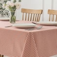 thumbnail image 1 of Checkered Square Tablecloth Stain Resistant Waterproof and Wrinkle Resistant Washable Heavy Weight Soft Table Cloth Gingham for Dining Room and Outdoor Use, 52 x 52 Inch Rust White, 1 of 6