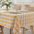 thumbnail image 1 of Checkered Square Tablecloth Waterproof Spillproof Wrinkle Resistant Heavy Weight Soft Gingham Table Cloth for Picnic Dinner and Party, 60 x 60 Inch Yellow and White, 1 of 6