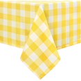 thumbnail image 1 of Checkered Square Tablecloth - Waterproof & Wrinkle Resistant Washable Spring Table Cloth for Dining Room and Outdoor Use, 60 x 60 Inch, Yellow and White Gingham Pattern, 1 of 6