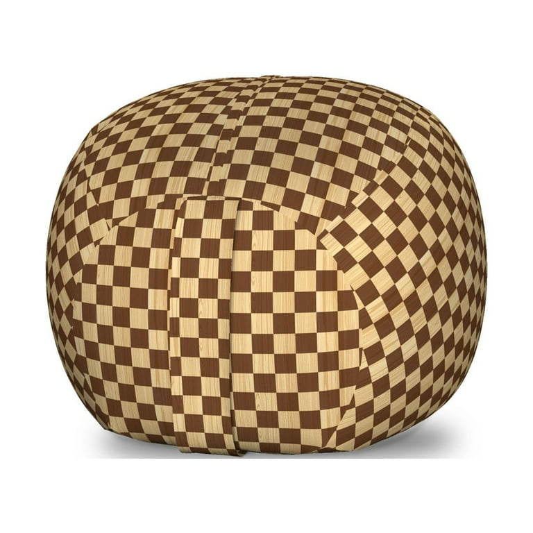 Checkered Storage Toy Bag Chair Empty Checkerboard Wooden Seem