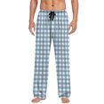 thumbnail image 1 of Checkered Striped Print Trousers for Mens Drawstring Elastic Waist Sweatpant Athletic-Fit Ultra Soft Textured Sweat Pants Beach Gym Workout Running Casual Pant with Pockets, 1 of 6