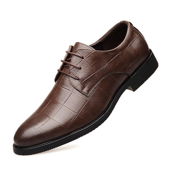 Checkered Suit Men's Business Leather Shoes Large Size Men's Shoes Plaid Casual Wedding Shoes