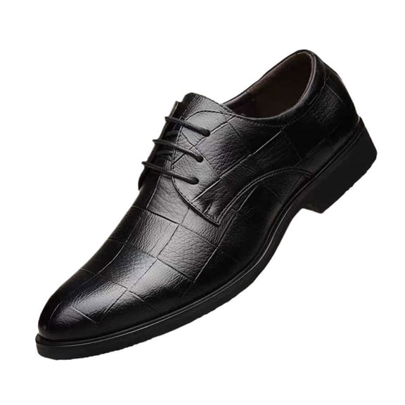 Checkered Suit Men's Business Leather Shoes Large Size Men's Shoes Plaid Casual Wedding Shoes
