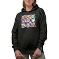thumbnail image 1 of Checkered Sweet Candy Romantic Holiday Perfect Gift, Black Hooded Sweatshirt or Hoodie, Medium, 1 of 5