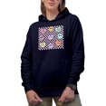 thumbnail image 1 of Checkered Sweet Candy Romantic Holiday Perfect Gift, Navy Hooded Sweatshirt or Hoodie, Small, 1 of 5