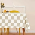 thumbnail image 1 of Checkered Table Cloth Square Tablecloth, Beige Farmhouse Classic Checkerboard Tablecloth for Picnic, Party, Dinner Table Cover, Waterproof Washable Wrinkle Resistant, 1 of 5