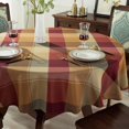thumbnail image 1 of Checkered Tablecloth 60 Inch Round Table Cloths Spillproof Anti-Shrink Soft and Wrinkle Resistant Decorative Fabric Table Cover for Kitchen Dinning Tabletop Outdoor(Round,Red), 1 of 5