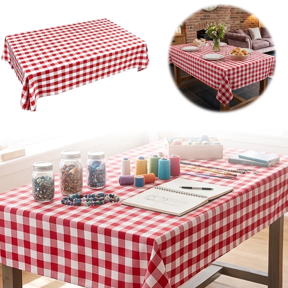 Checkered Tablecloth Rectangle, Gingham Table Cloths Waterproof Free Buffalo Plaid Table Covers Washable for Dining, Parties & Outdoor Picnic