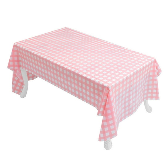 Checkered Tablecloth Rectangle - Stain Resistant, Spillproof and Washable Gingham Table Cloth for Outdoor Picnic, Kitchen and Holiday Dinner,Pink,Pink,G35047