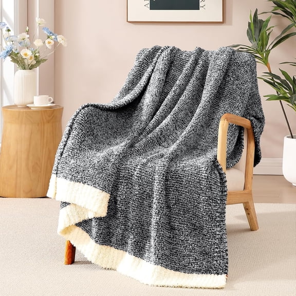 Checkered Throw Blanket, Coffee Soft Cozy Fluffy Warm Hand Made Throw Blankets for Couch, Sofa, Chair, Bed, Camping, Picnic, Travel Lightweight Bed Blanket - 60"*80"