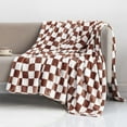 thumbnail image 1 of Checkered Throw Blanket,Soft Cozy Fluffy Warm Hand Made Throw Blankets for Couch, Sofa, Chair, Bed, Camping, Picnic, Travel Lightweight Bed Blanket,40X28 in （Bronze）, 1 of 6