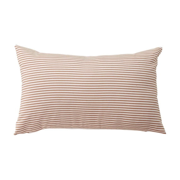 Checkered Throw Pillow Cover - Soft Linen Striped Decorative Cushion for Sofa & Living Room, Cozy Waist Support Pillowcase, Versatile Home Decor, Easy Care Orange C