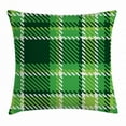 thumbnail image 1 of Checkered Throw Pillow Cushion Cover, Old Fashioned Irish British Tile Mosaic in Vibrant Green Colors, Decorative Square Accent Pillow Case, 18 X 18 Inches, Emerald Lime Green White, by Ambesonne, 1 of 2