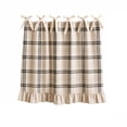 thumbnail image 1 of Checkered Tie Top Oven Curtain, Light Filtering Farmhouse Kitchen Window Valance for Small Windows, 21 X 30 Inch Rustic Home Decor Housewarming Gift, 1 of 3