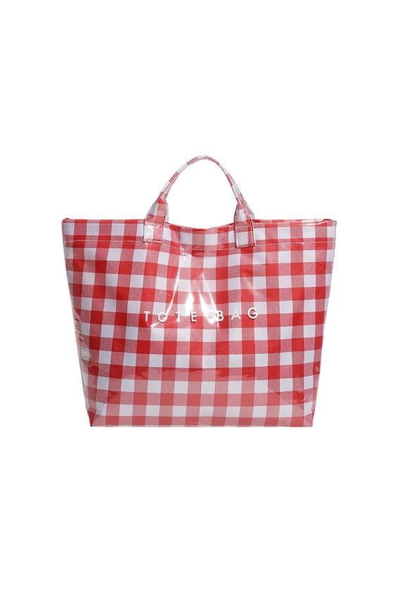 Checkered Tote Bag Women's Tote Bag with Zipper Letters Print Hobo Handbag Checkered Purse for Work