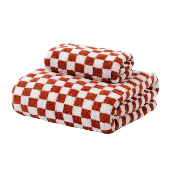 Checkered Towels, Ultra Soft Bath Towels, Quick Dry Towel for Bathroom , Suitable for Adults, Teens and Family Daily.29.53x13.78 Inch(Red)