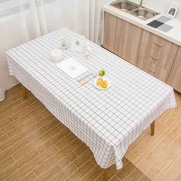 Checkered Vinyl Rectangle Tablecloth, 35.4 x 53.9 Inch, 100% Waterproof Oil Proof Spill Proof PVC Table Cloth, Wipe Clean Table Cover for Dining Table, Buffet Parties