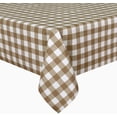thumbnail image 1 of Checkered Vinyl Rectangle Tablecloth, 60 x 102 Inch, 100% Waterproof Oil Proof Spill Proof PVC Table Cloth, Wipe Clean Table Cover for Dining Table, Buffet Parties, Coffee and White, 1 of 6