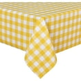 thumbnail image 1 of Checkered Vinyl Rectangle Tablecloth, 60 x 120 Inch, 100% Waterproof Oil Proof Spill Proof PVC Table Cloth, Wipe Clean Table Cover for Dining Table, Buffet Parties, Yellow and White, 1 of 6