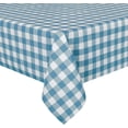 thumbnail image 1 of Checkered Vinyl Rectangle Tablecloth, 60 x 84 Inch, 100% Waterproof Oil Proof Spill Proof PVC Table Cloth, Wipe Clean Table Cover for Dining Table, Buffet Parties, Teal and White, 1 of 6