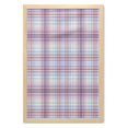 thumbnail image 1 of Checkered Wall Art with Frame, Thin Geometric Strips Retro Folkloric Irish Cultural Design, Printed Fabric Poster for Bathroom Living Room Dorms, 23" x 35", Violet Blue Turquoise, by Ambesonne, 1 of 2