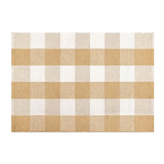 Checkered Washable Outdoor Rug Front Porch Rug Washable Front Door Mat, Plaid Rug Indoor Outdoor for Doormat, Farmhouse Area Rug for Entryway Bedroom Kitchen Patio Living Room