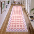 thumbnail image 1 of Checkered Washable Rug Runners for Hallways Non Slip,2x7 Black Kitchen Bathroom Runner Rug,Trellis Low Pile Indoor Carpet Runner for Bedroom Entryway Foyer, 1 of 8