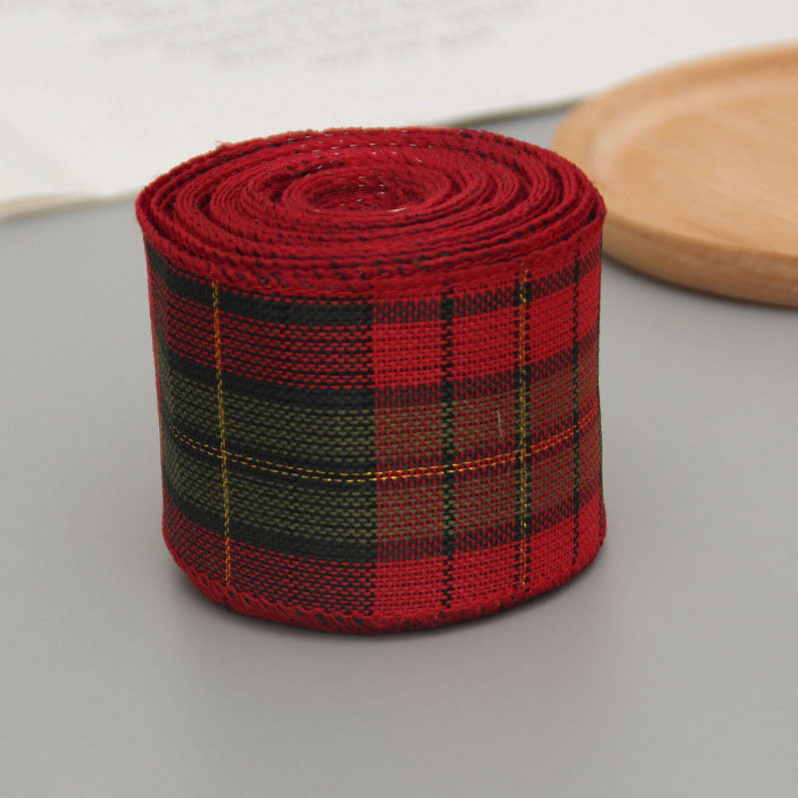 Checkered Wired Edge Ribbons 6m British Style Buffalo Plaid Gingham