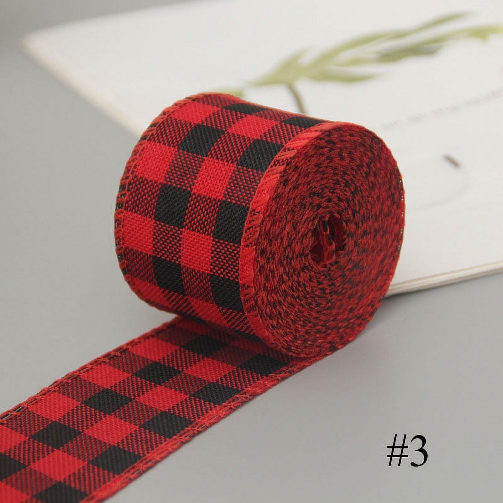Checkered Wired Edge Ribbons 6m British Style Buffalo Plaid Gingham