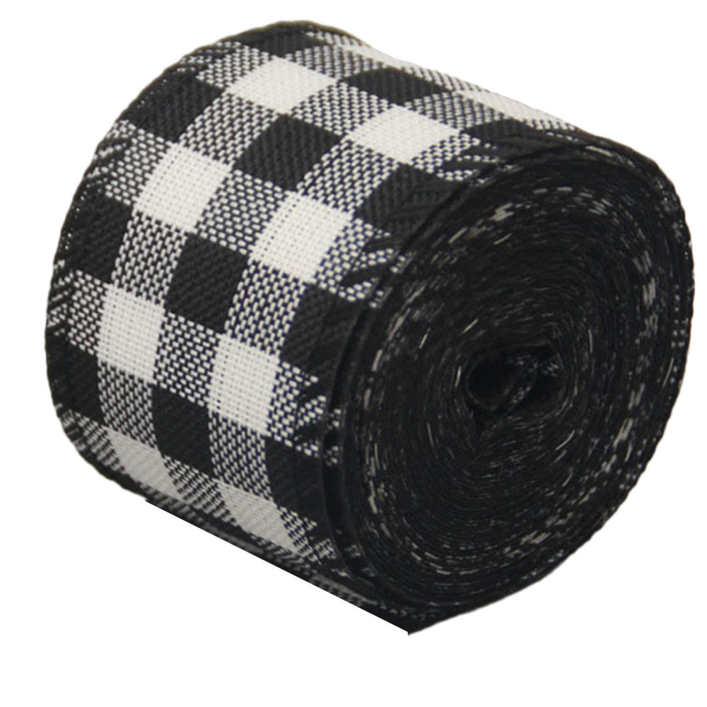 Checkered Wired Edge Ribbons 6m British Style Plaid Gingham Roll DIY