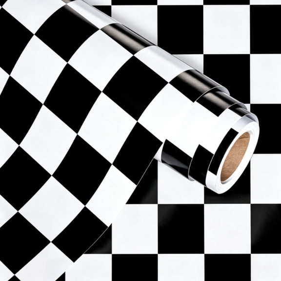 Checkered Wrapping Paper Black and White Racing Wrapping Paper for Party (16.93 In 32.81 Ft)